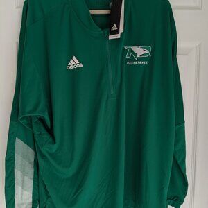 Adidas North Dakota Basketball Prime Blue Green Zip Rain Jacket Men's XL NWOT